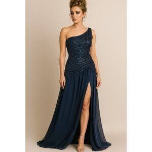 NWT - Hello Molly Navy Blue Sequined Gown - Size M